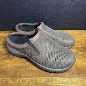 Merrell Encore Rexton Brown Mesh Leather Slip On Clogs Mens 9.5 J90491